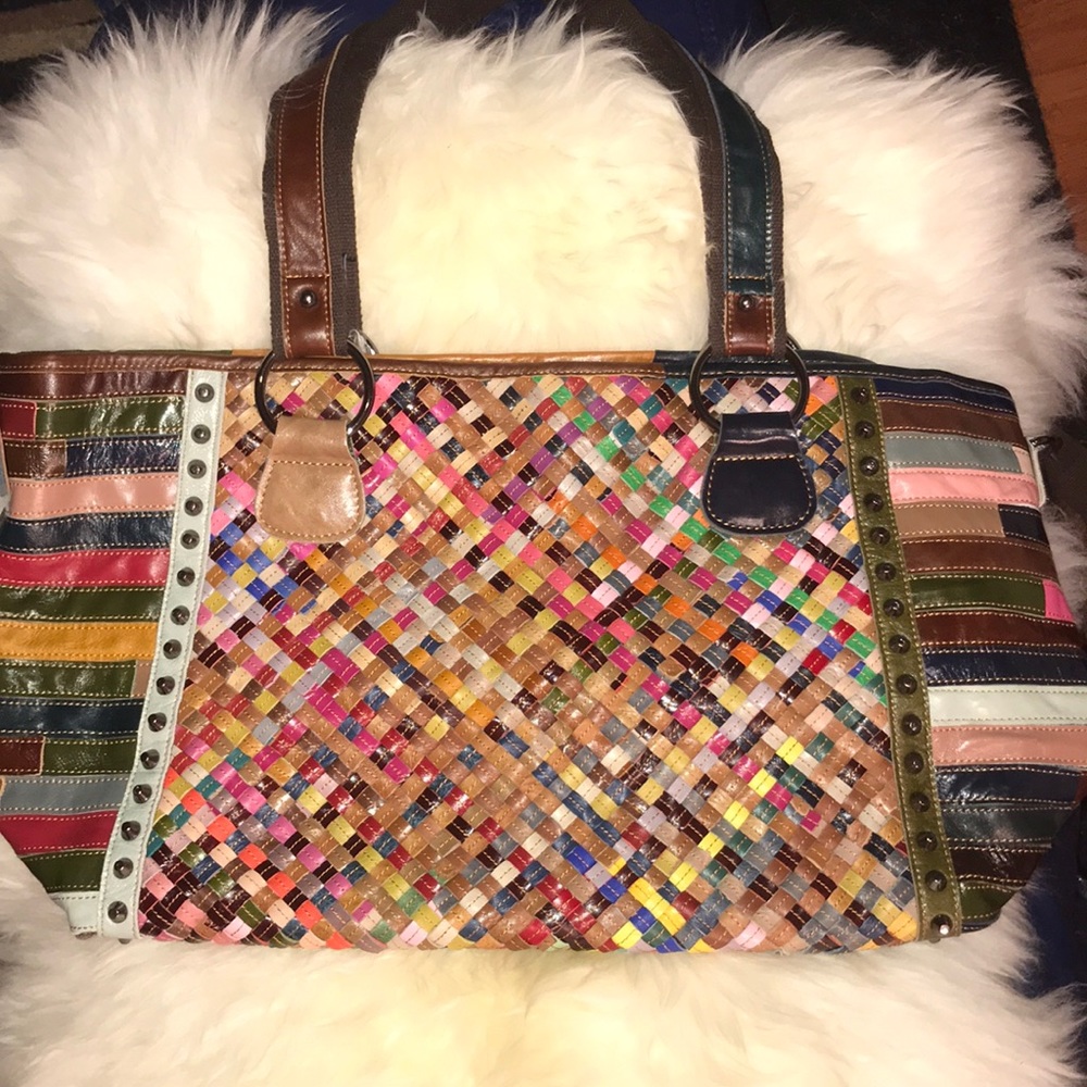 Amerileather “CECILY” Woven Tote Bag